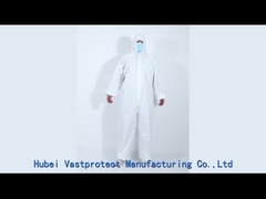 CE Cat 3 Type 5 6 Microporous White Disposable Coveralls with Bootscover and Durable