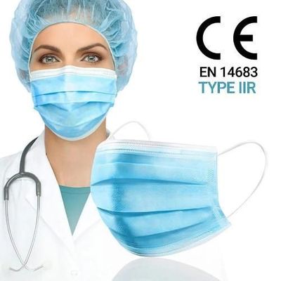 Highly Protective 3 Layer Flat Style Earloop Face Mask with Ear Loops and Earloop
