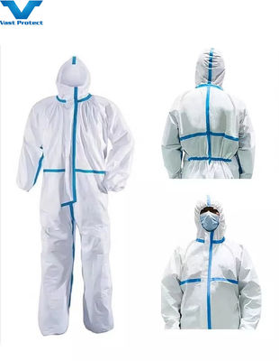 Cat 3 Type 5/6 Disposable Suit Waterproof and Hooded Coveralls for Safety Protection