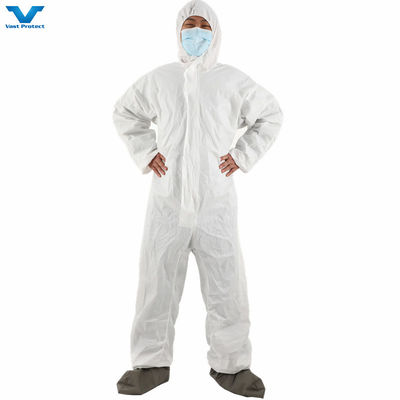 Cat 3 Type 5/6 Disposable Suit Waterproof and Hooded Coveralls for Safety Protection