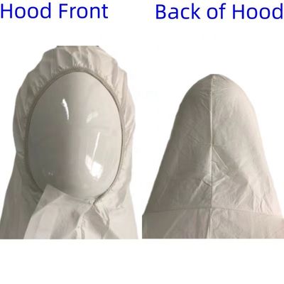 Breathable Anti Static EN1073 White Disposable Micro Film Suit For Solid Particulates