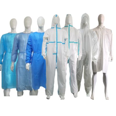 Customizable CE Nonwoven Microporous Medical Protective Coverall With Elastic Wrist Ankle Cap Brim