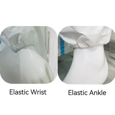 Customizable CE Nonwoven Microporous Medical Protective Coverall With Elastic Wrist Ankle Cap Brim