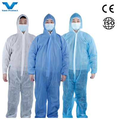 Anti-Static CE Type 5/6 Microporous/PP/SMS Industrial PPE Disposable Protective Coverall