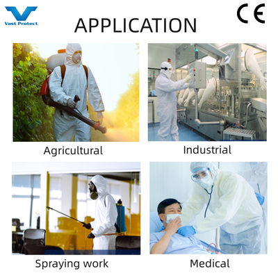 Anti-Static CE Type 5/6 Microporous/PP/SMS Industrial PPE Disposable Protective Coverall