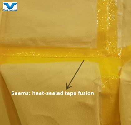 Chemical Protection Disposable Coverall in Safety Yellow with EN14605 Standard and CE
