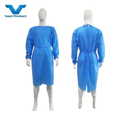 Waterproof Breathable Level 1 2 3 Disposable Isolation Gown With SMS Non Woven Fabric