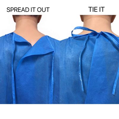 120 X 140cm SMS Isolation Gown Durable Lightweight Protection With CE Certification