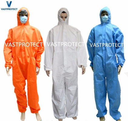 Standard Type 5 6 Orange Microporous Nonwoven SMS Medical Surgical Disposable Coverall