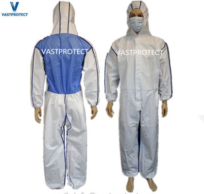 Item Disposable Coveralls with Breathable Blue SMS Back Panel Customized Request