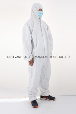 50GSM Thickness Cat 3 Type 5/6 Waterproof Breathable Disposable Microporous White Overall