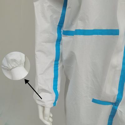 OEM Accepted En1149 Type5 6 Disposable Coveralls Suit with Blue Tape Request Sample