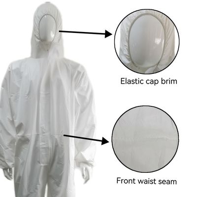 55-70GSM Waterproof Disaposable Microporous Coveralls Production Ability 50000PCS/Day