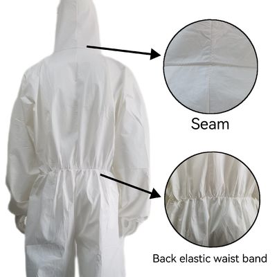 55-70GSM Waterproof Disaposable Microporous Coveralls Production Ability 50000PCS/Day