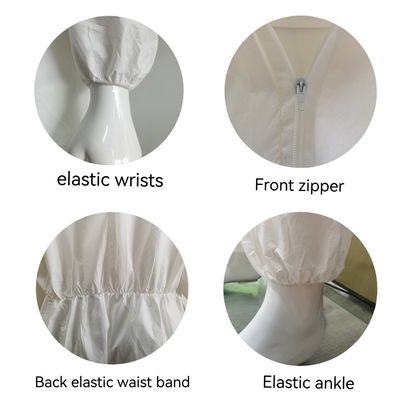 55-70GSM Waterproof Disaposable Microporous Coveralls Production Ability 50000PCS/Day