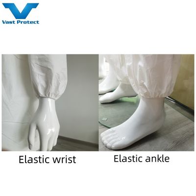 55-70GSM Waterproof Disaposable Microporous Coveralls Production Ability 50000PCS/Day