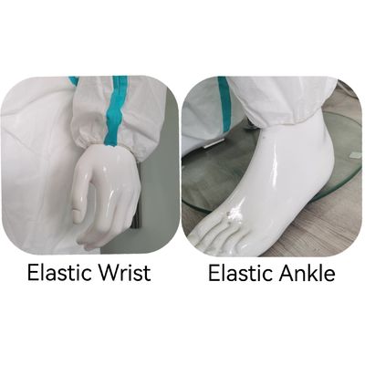 CE Type5/6 Durable SMS Non-Woven Protective Isolation Coveralls with Stick Strip