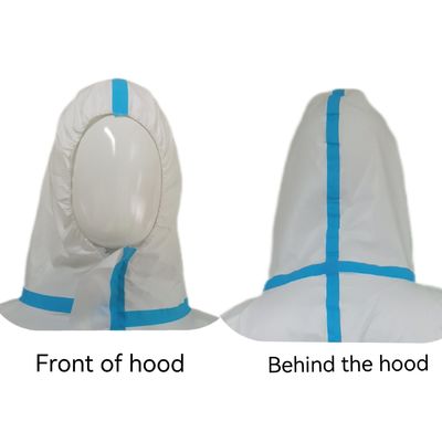 55GSM-70GSM Micro Porous Protective Hooded Work Wear Safety Chemical Coverall With Stick Strip