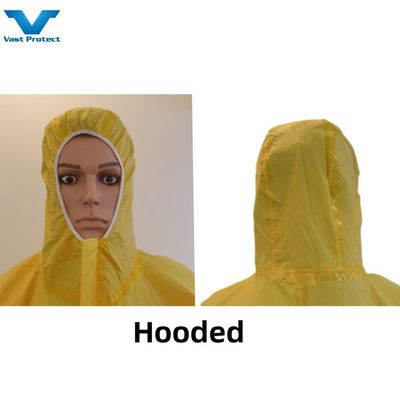 Customized Yellow Disposable Coverall Chemical Resistance Protective Suit 175*140cm PP PE