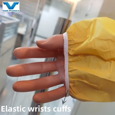 Customized Yellow Disposable Coverall Chemical Resistance Protective Suit 175*140cm PP PE