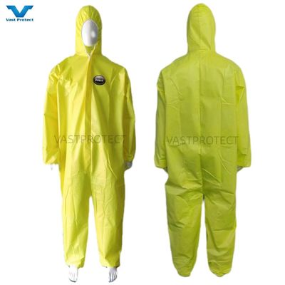 Fully Closed Disposable Microporous PPE Type4 Coveralls for Industrial Workers Safety