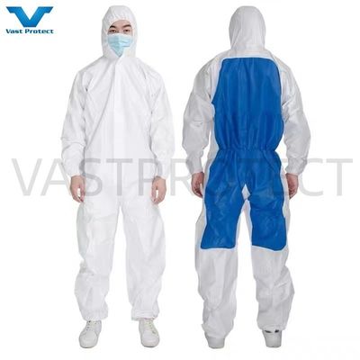CE Cat 3 III Type 4/5/6 Safety PPE Protective Nonwoven SMS Microporous Disposable Overall
