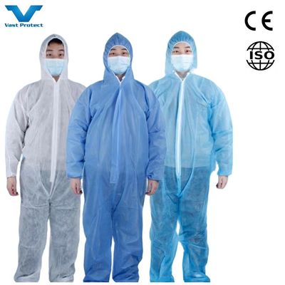 CE Cat 3 III Type 4/5/6 Safety PPE Protective Nonwoven SMS Microporous Disposable Overall