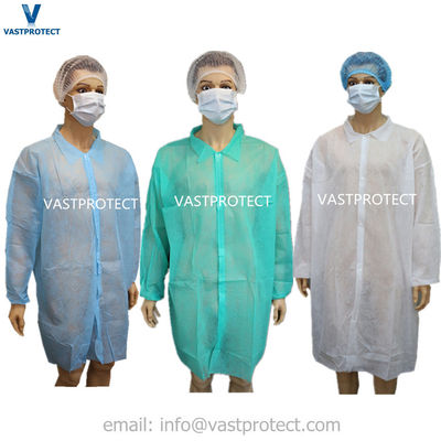 Customized Disposable Lab Coats with Ce Certificate and Magic Tape Closure