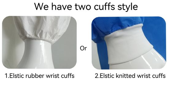 30-50GSM Microporous/SMS/PP Protective Medical Lab Coat with Buttons/Zipper/Magic Tape