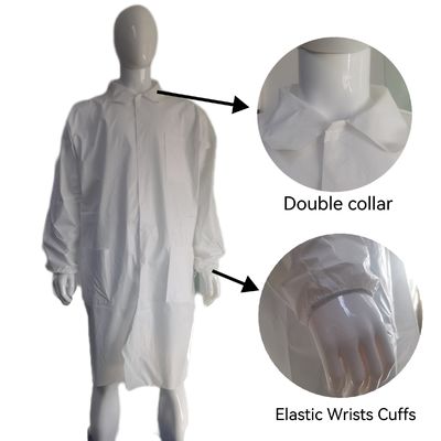 Open Fronted Style With Pocket Microporous Waterproof Dustproof Unisex Uniform Lab Coat