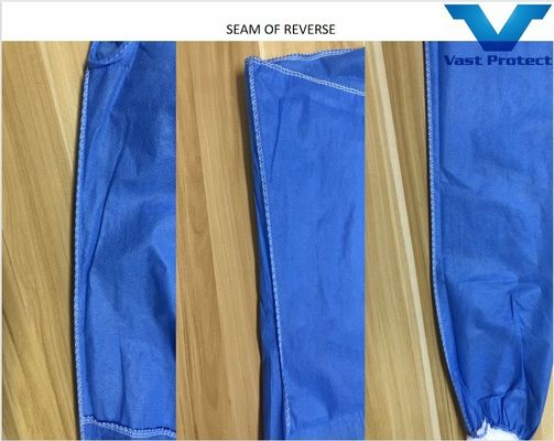 Knitted Fabric Cuff SMS Isolation Gown Tear Resistant and Hydroponic En13795-2-2019 Certified