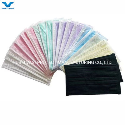 Type I II Iir Protective 3 Ply Black White Earloop PP Non Woven Disposable Face Mask