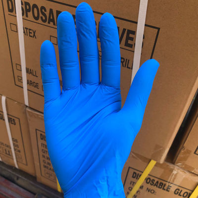 9 Inch Blue Powder Free Exam Disposable Nitrile Gloves V201 with Customization Option