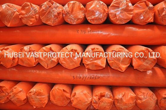 Plain Pattern 3.65m Width Waterproof Orange PE Tarpaulin Roll With Paper Core