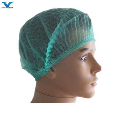 18&quot; 21&quot; Nonwoven PP Single Double Elastic Clip Strip Bouffant Hairnet Mob Cap Color Selection White