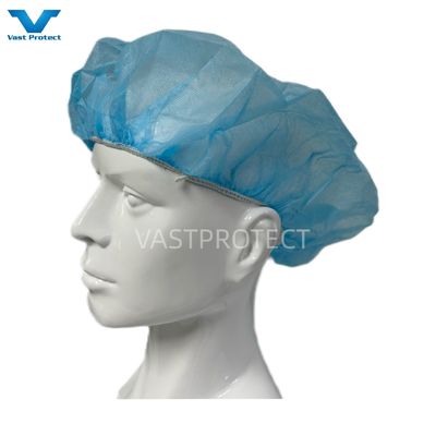12GSM White Blue Red Pink Nonwoven PP Disposable Round Bouffant Cap with ISO Certification