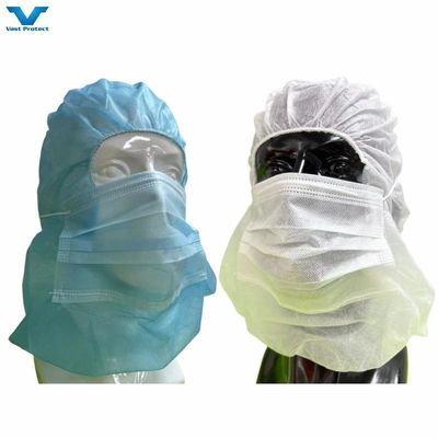 Balaclava Hood Head Cover Ninja Astro Space Cap 20GSM Non-Woven PP Disposable Protective with Face Mask