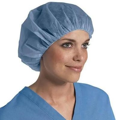 Thicker Grams Latex Free Non-Woven Disposable PP SMS Round Bouffant Cap for Electronics