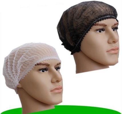 18&quot; Black Disposable Non Woven PP Clip Strip Bouffant Hairnet Mob Cap with Single or Double Elastic CE Certified