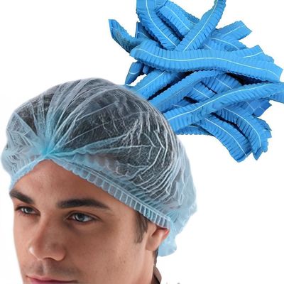 19&quot; Non Woven PP Clip Strip Bouffant Hairnet Mob Cap with Single Elastic 100PCS/Bag