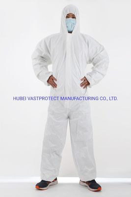 All-in-one XL Structure Waterproof Breathable Type 5/6 Cat 3 Disposable White Coverall