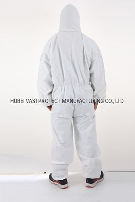 All-in-one XL Structure Waterproof Breathable Type 5/6 Cat 3 Disposable White Coverall
