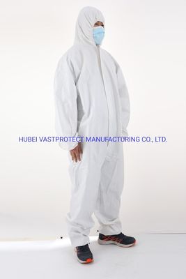 All-in-one XL Structure Waterproof Breathable Type 5/6 Cat 3 Disposable White Coverall