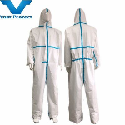 Easy to Wear White Breathable Anti-Static Disposable Microporous Coverall with Sealed Seam