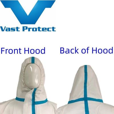 Easy to Wear White Breathable Anti-Static Disposable Microporous Coverall with Sealed Seam