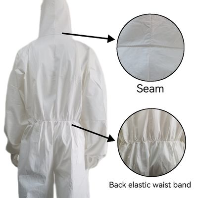 CE Type5/6 En1149 Anti-Splash Waterproof Mircoporous Coveralls for Protective Isolation