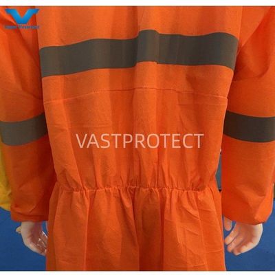 56GSM SMS Tyvek Industrial Protective Type 5 6 Coveralls with Reflective Type Sample