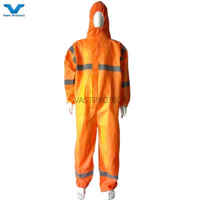 OEM Accepted Nonwoven Dispossable Tyvek Coveralls with Reflective Tape within En14126