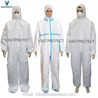 DuPont Tyvek Disposable White Paint Hazmat Tychem Chemical Work Coverall Boiler Work Safety Suit with Hood Collar
