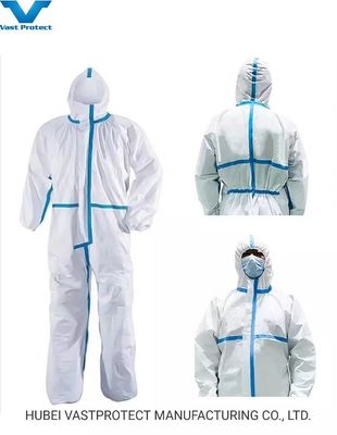DuPont Tyvek Disposable White Paint Hazmat Tychem Chemical Work Coverall Boiler Work Safety Suit with Hood Collar